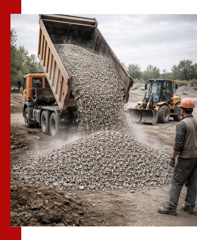 Доставка щебня в Печоре крупными и мелкими фракциями