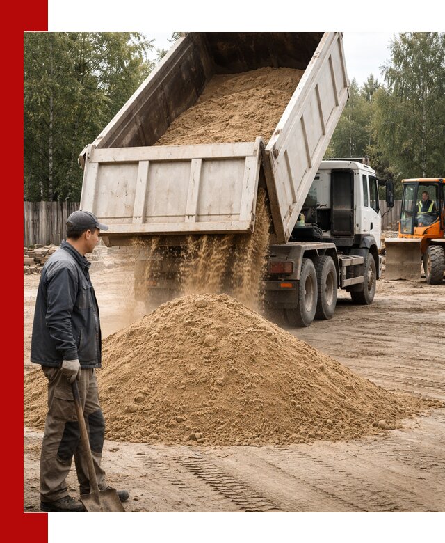 Доставка и продажа песка с разгрузкой в Печоре