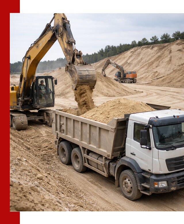 Доставка карьерного песка с самосвалами и разгрузкой в Печоре