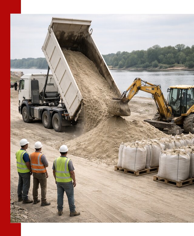 Доставка речного песка в Печоре самосвалами и погрузкой
