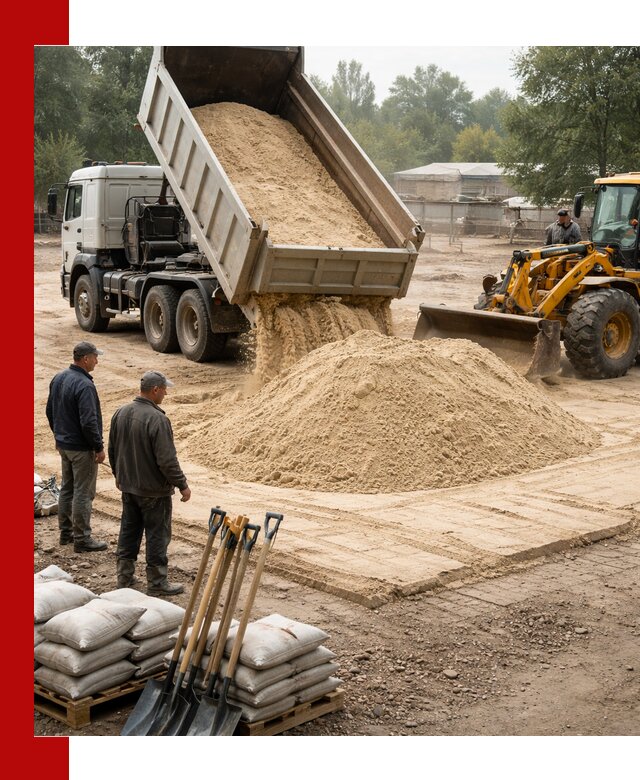 Доставка мытого песка в Печоре с самосвалами по выгодной цене