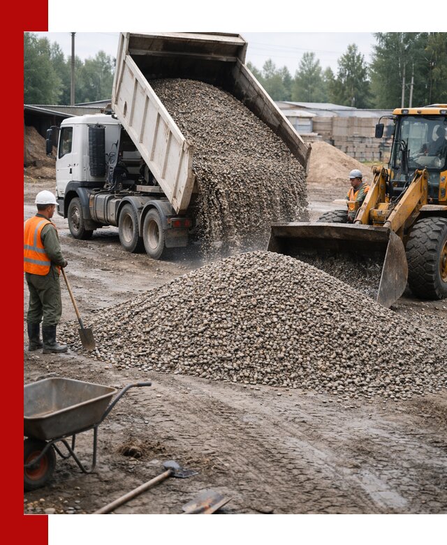 Мытый гравий с доставкой в Печоре от карьера до участка