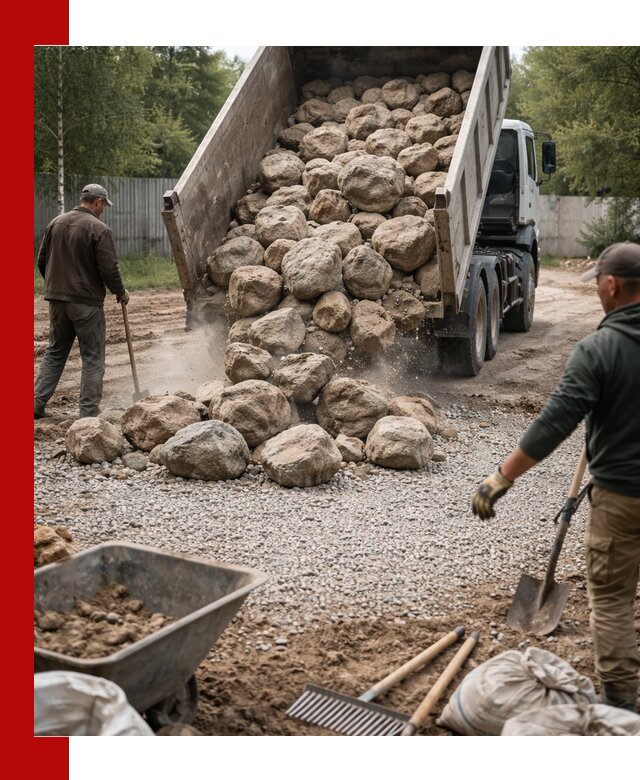 Доставка и укладка булыжника в Печоре