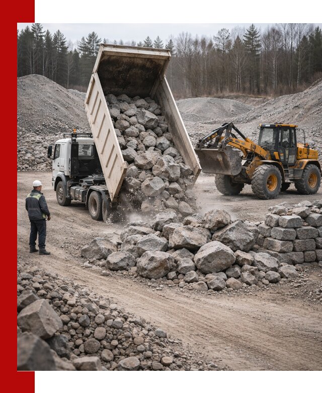 Доставка и продажа бутового гранитного камня в Печоре