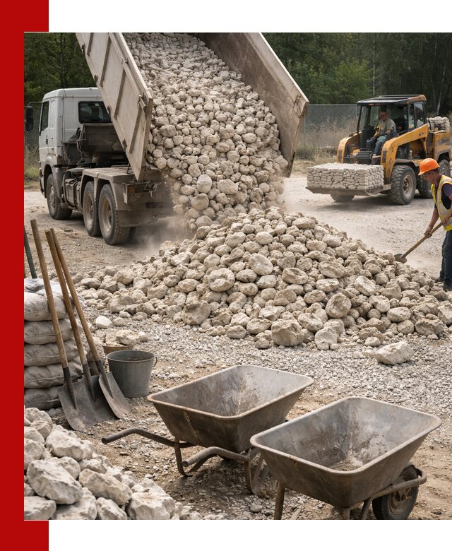 Доставка и продажа бутового известнякового камня в Печоре