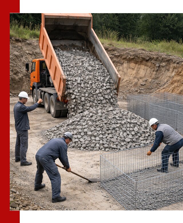 Камень для габионов с доставкой в Печоре быстро и надёжно