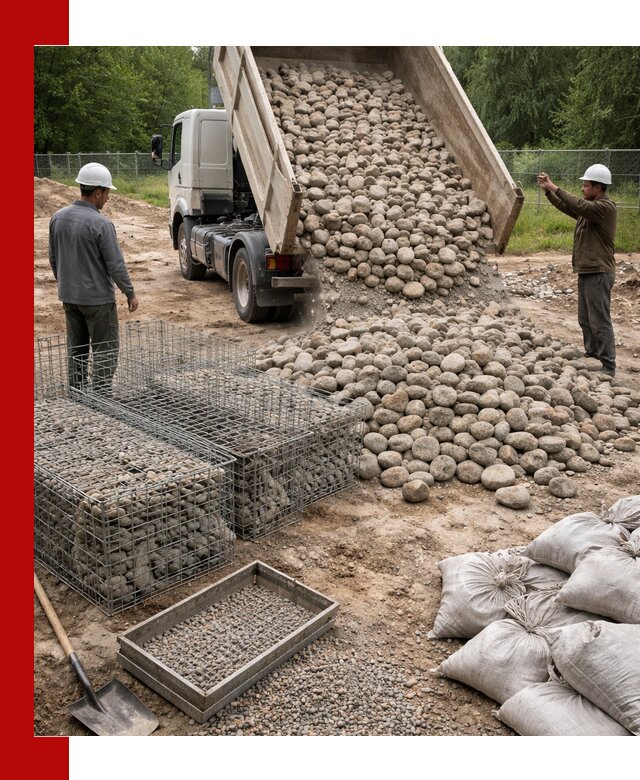 Камень для габионов фракция 70–151 в Печоре