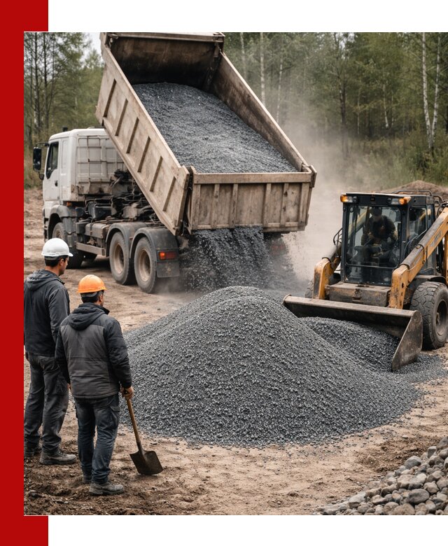 Гранитный отсев 0-5 с доставкой и разгрузкой в Печоре