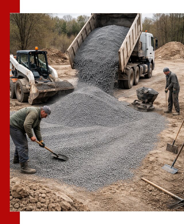 Отсев для подсыпки в Печоре — доставка и подсыпка на участок