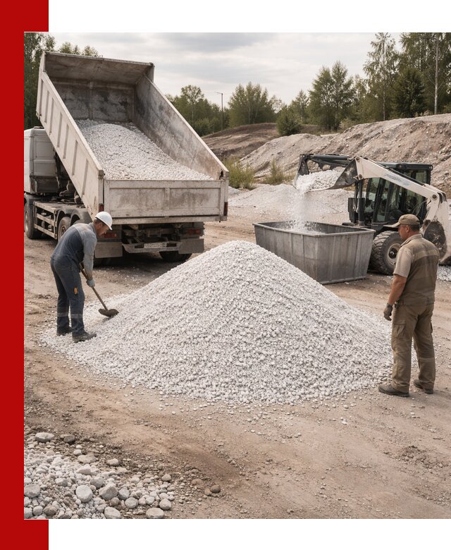 Доставка и продажа белой мраморной крошки в Печоре