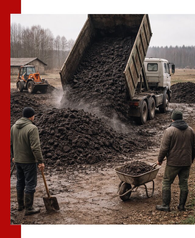 Доставка низинного торфа с разгрузкой и доставкой в Печоре