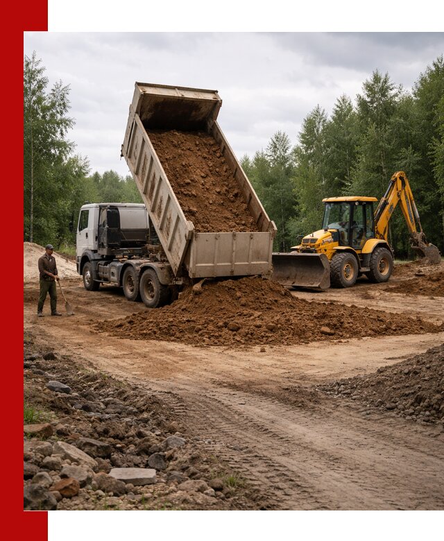 Доставка суглинка самосвалами в Печоре подсыпка и планировка