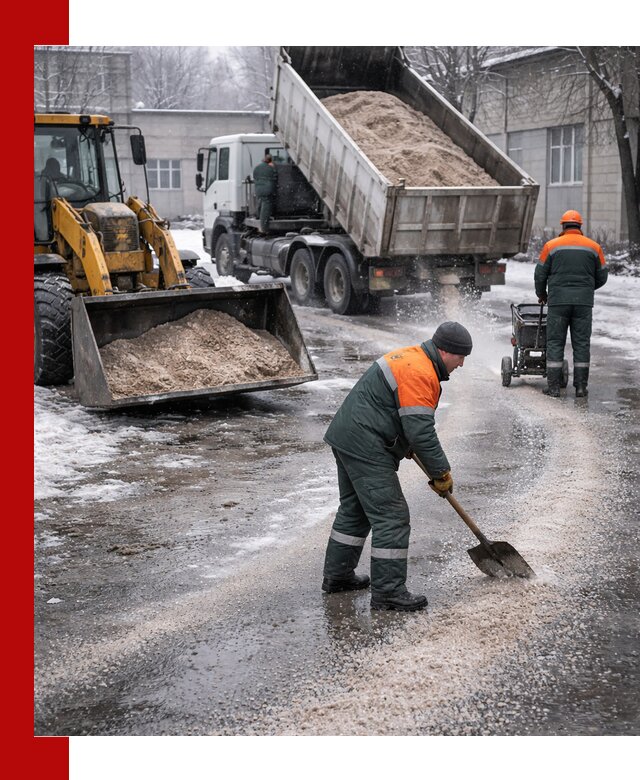 Реагент против гололеда с доставкой и нанесением в Печоре