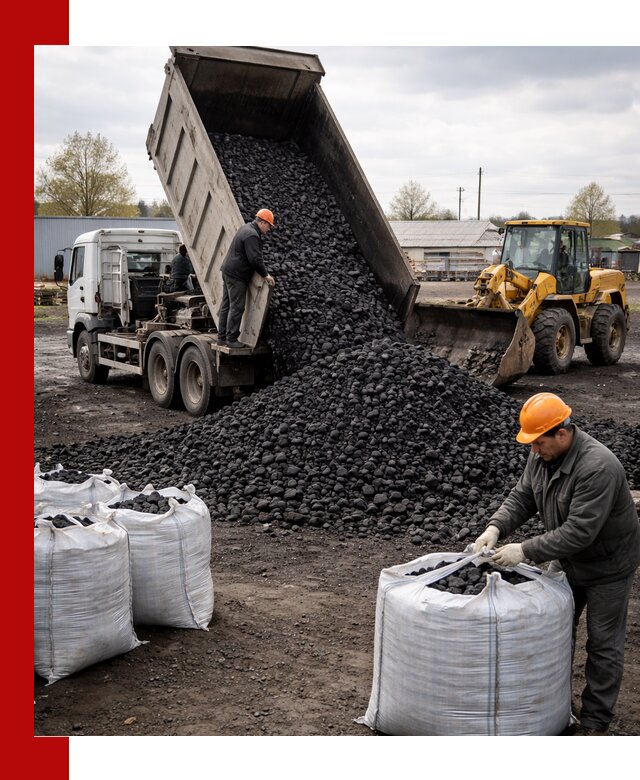 Доставка каменного угля в Печоре оптом и в розницу