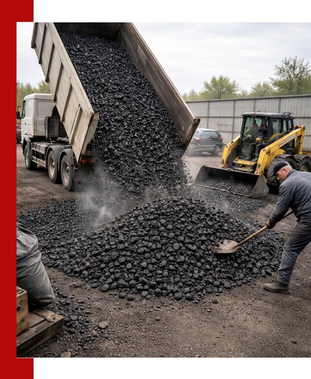 Доставка угля орех в Печоре оптом и в розницу